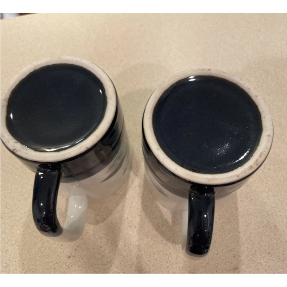 Vintage Ceramic Coffee Mug Embossed Seagulls Nautical Beach Themed Cup Set Of 2 - Picture 7 of 11